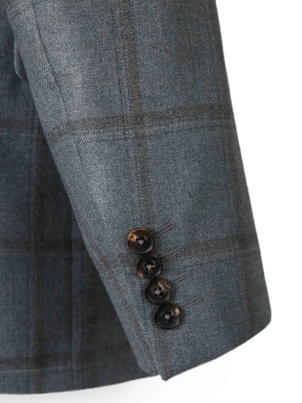 Canali check-pattern single-breasted blazer Grijs