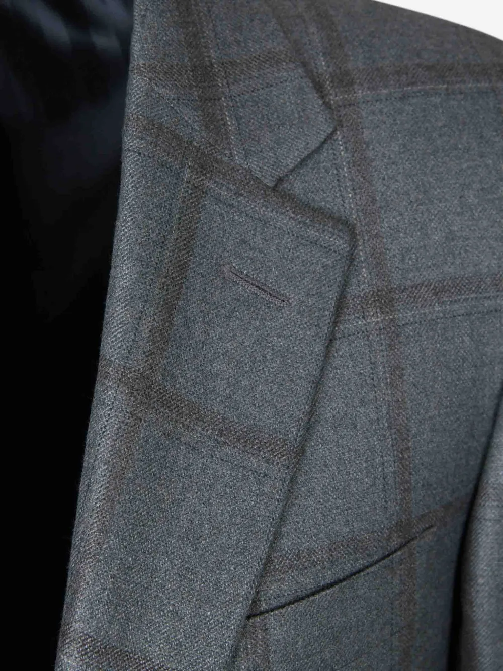 Canali check-pattern single-breasted blazer Grijs