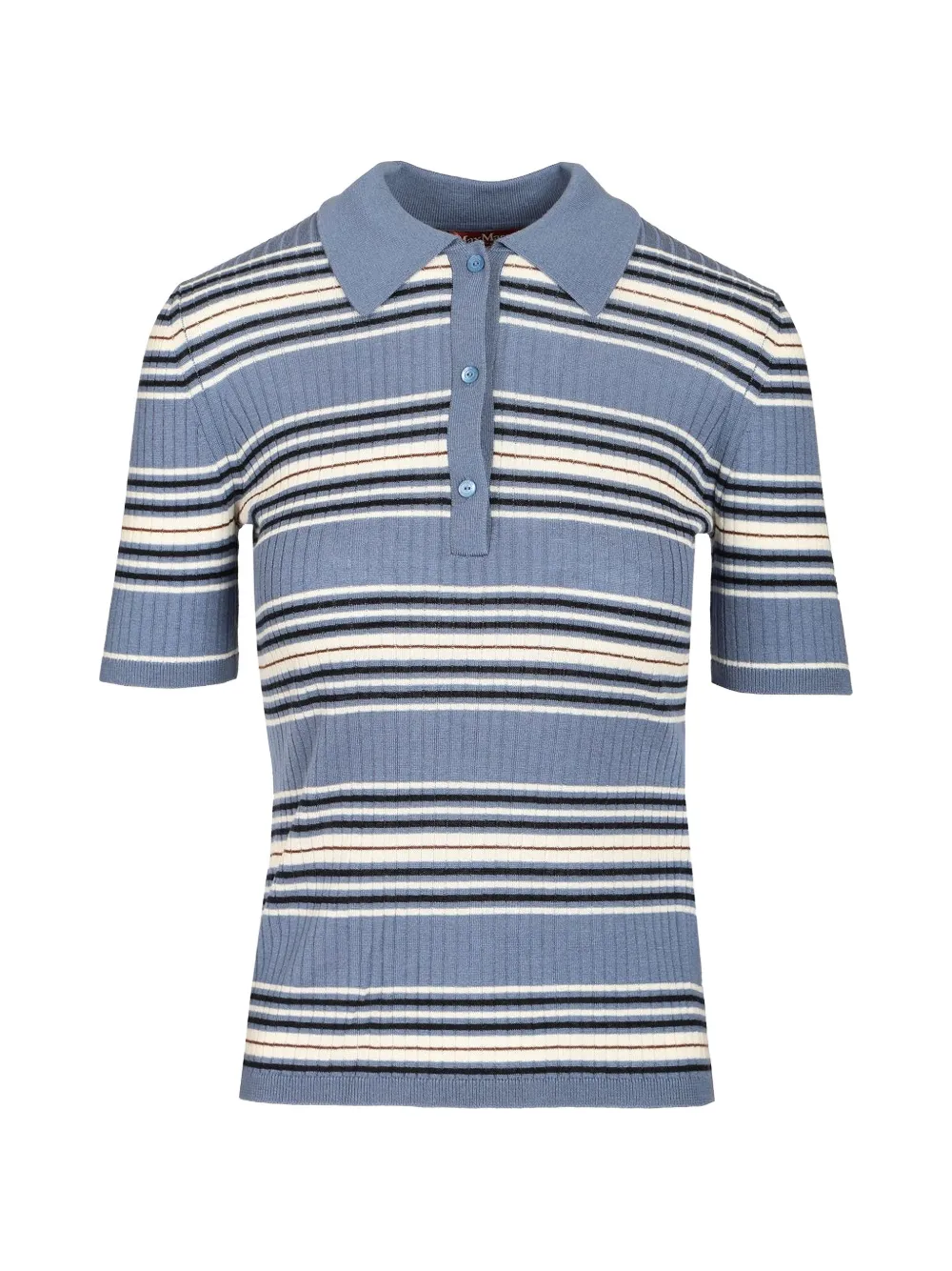 Max Mara Tallero striped-knit polo shirt - Blau