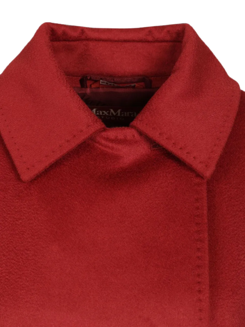 Max Mara Wollen jas met ceintuur Rood