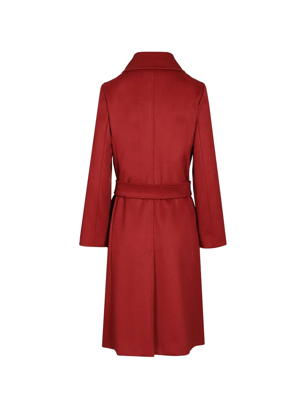 Max Mara Wollen jas met ceintuur Rood