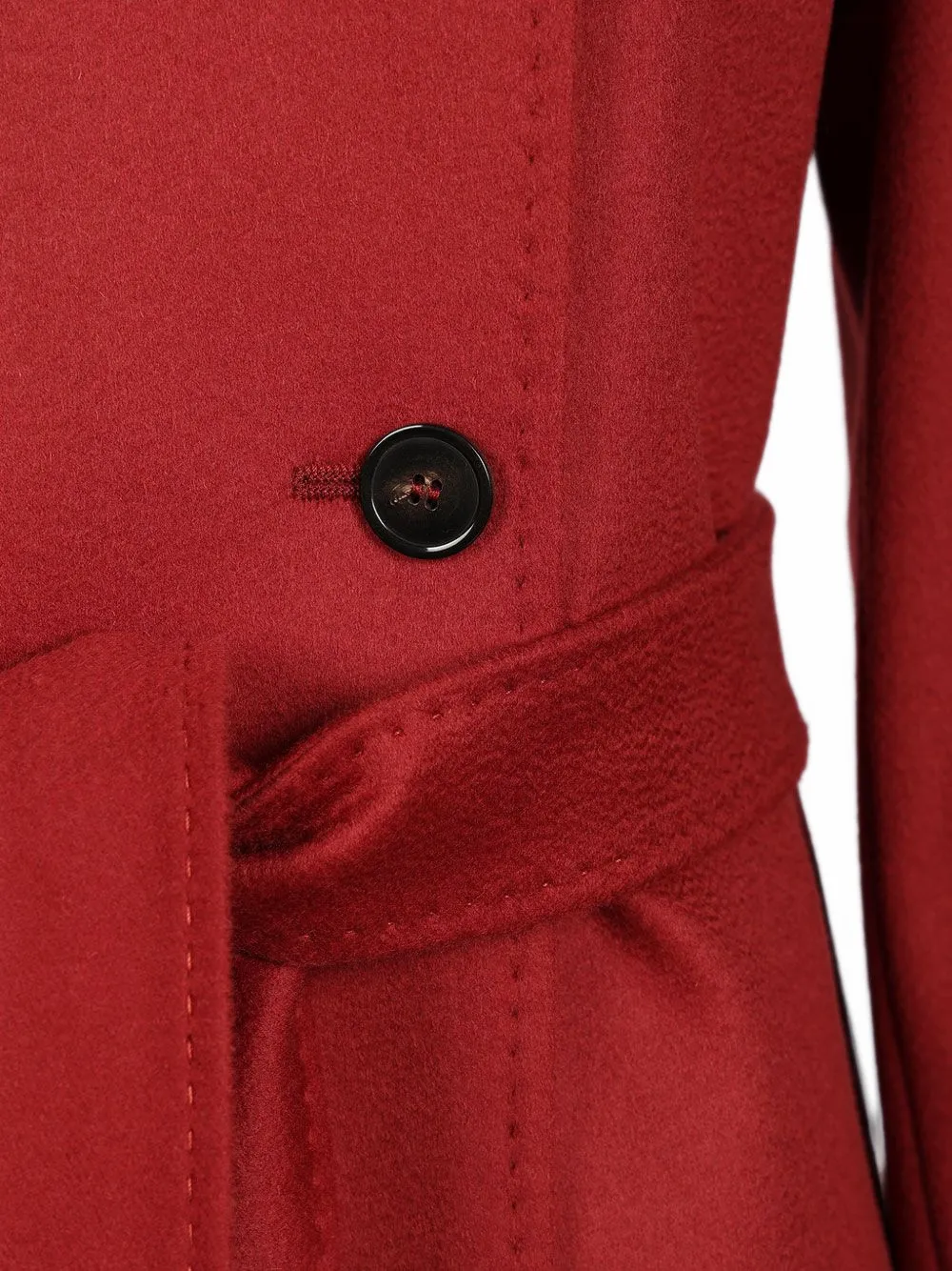 Max Mara Wollen jas met ceintuur Rood