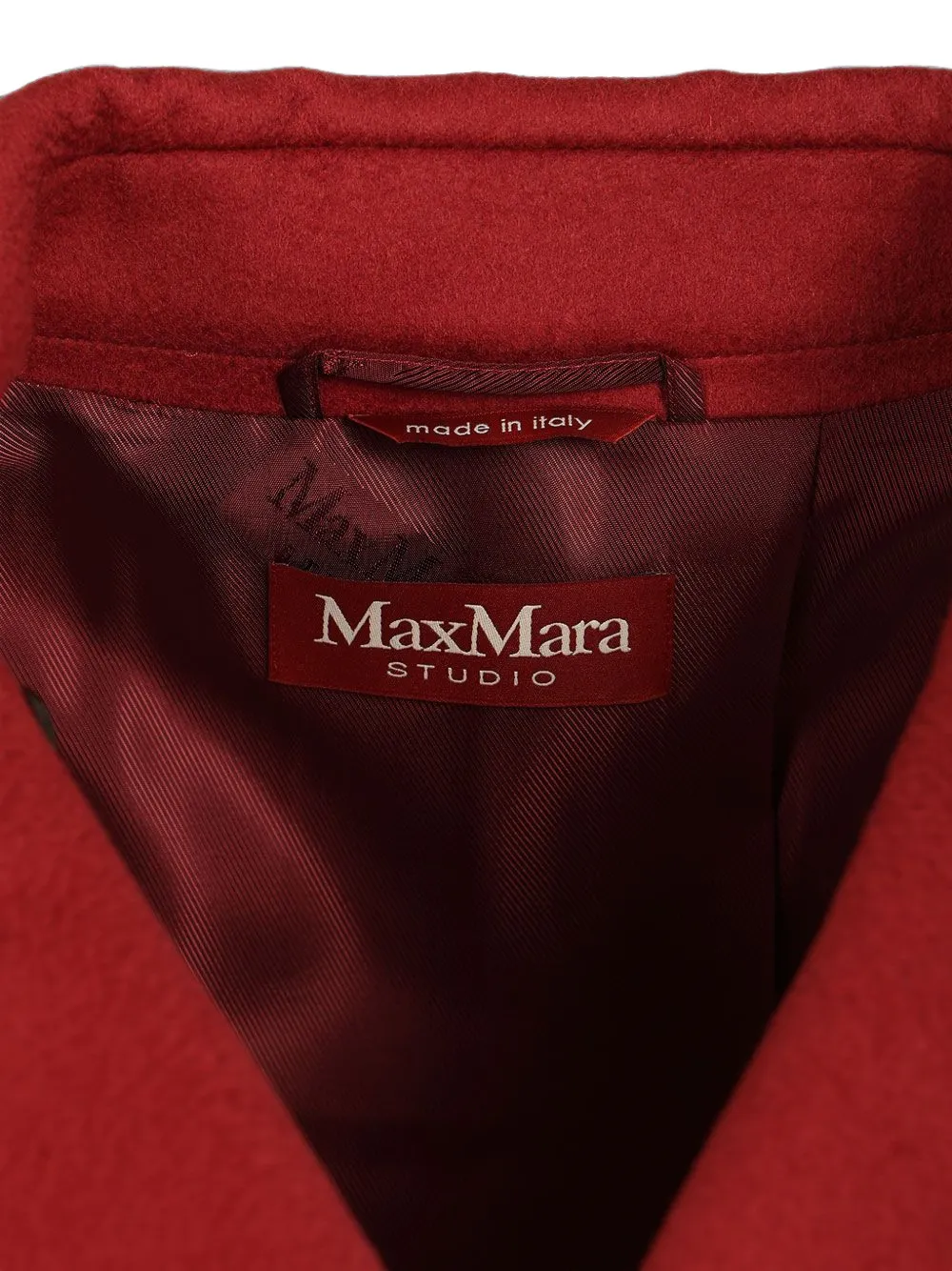 Max Mara Wollen jas met ceintuur Rood