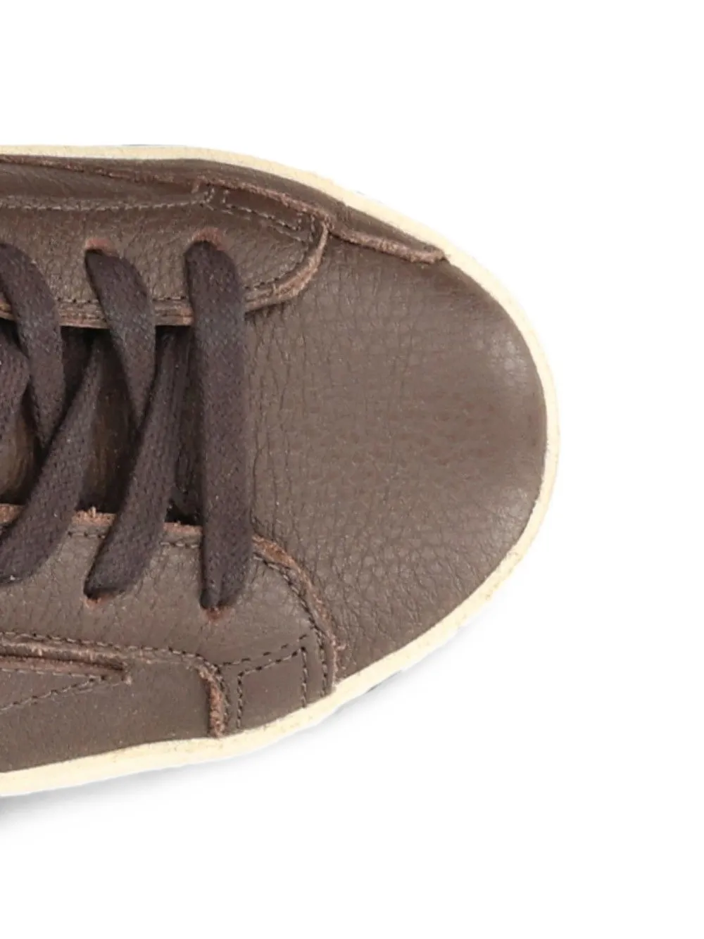 Golden Goose Super-Star in dark brown leather with tone-on-tone leather star Bruin