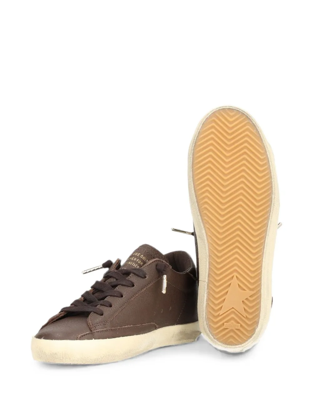 Golden Goose Super-Star in dark brown leather with tone-on-tone leather star Bruin