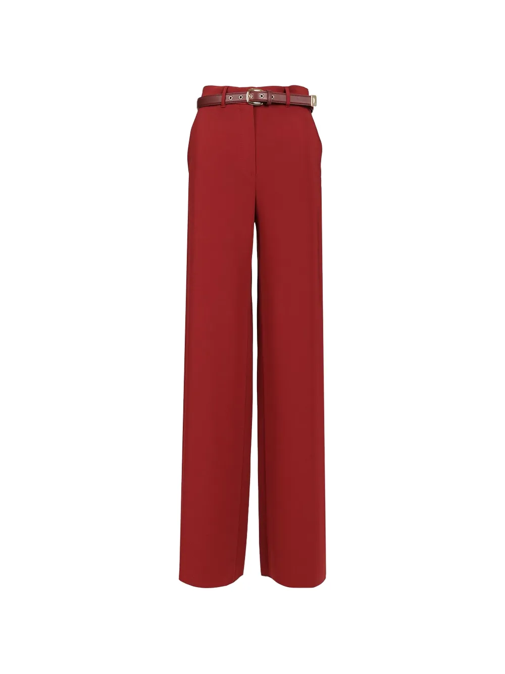 Max Mara belted wide-leg trousers - Red