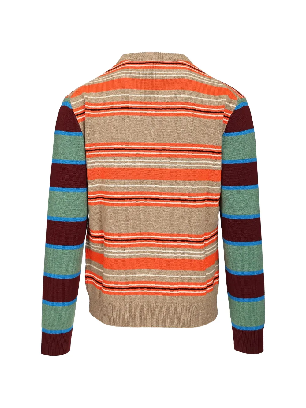 Paul Smith Gestreepte trui met contrasterende mouwen en ronde hals Oranje