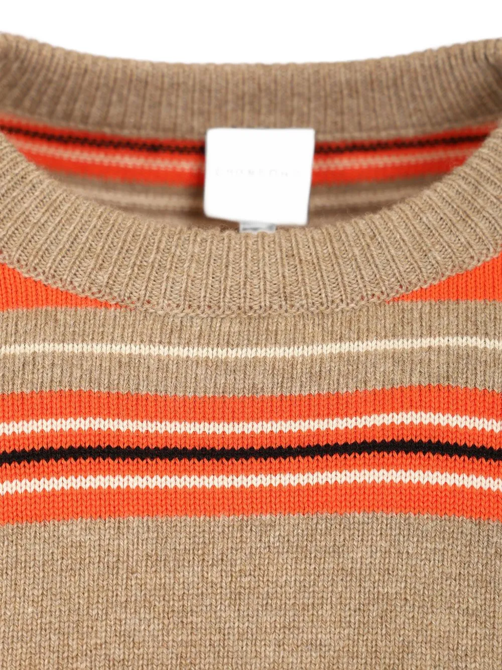 Paul Smith Gestreepte trui met contrasterende mouwen en ronde hals Oranje