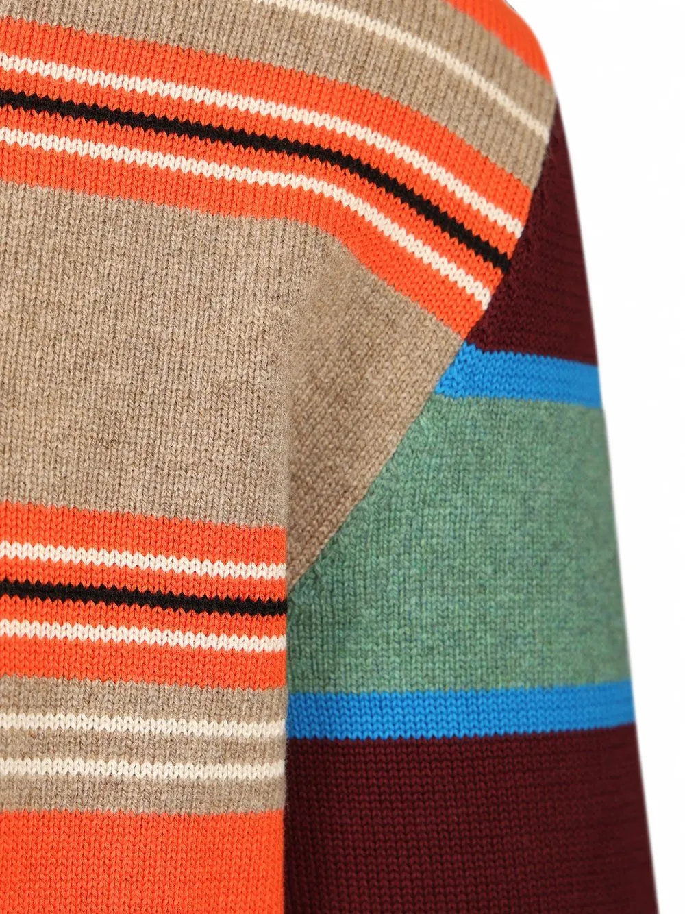 Paul Smith Gestreepte trui met contrasterende mouwen en ronde hals Oranje