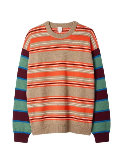 Paul Smith contrast-sleeve lambswool-cotton stripe sweater