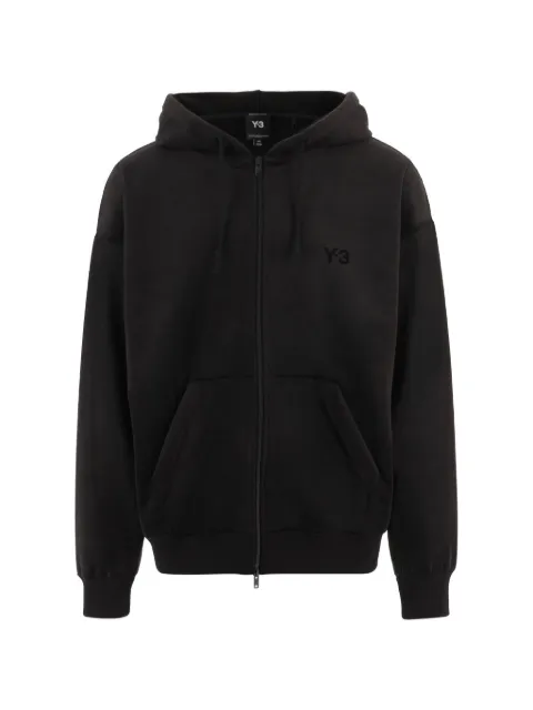 Y-3 logo-print zip-up hoodie