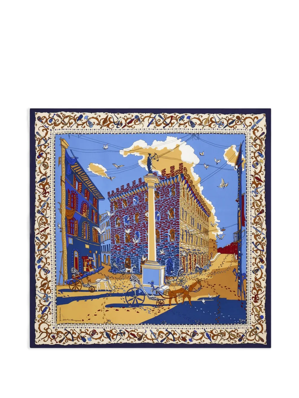 Ferragamo Palazzo Spini-Feroni scarf - Blu
