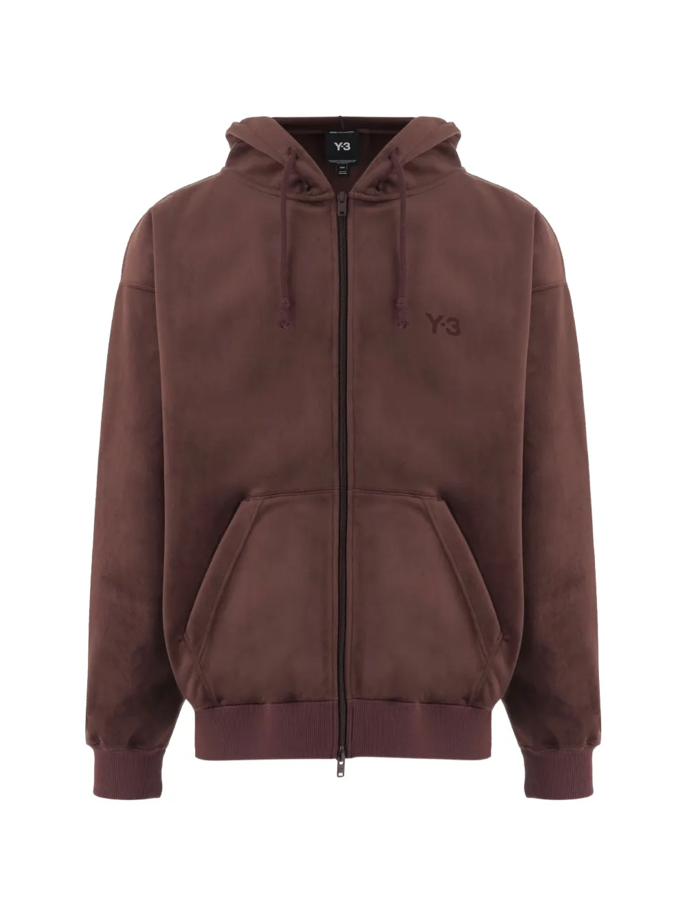 Y-3 x Adidas logo-print zip-up hoodie - Rosso