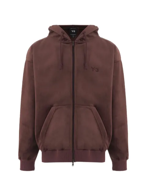 Y-3 x Adidas logo-print zip-up hoodie