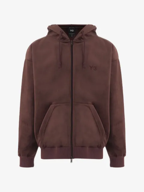 Y-3 x Adidas logo-print zip-up hoodie