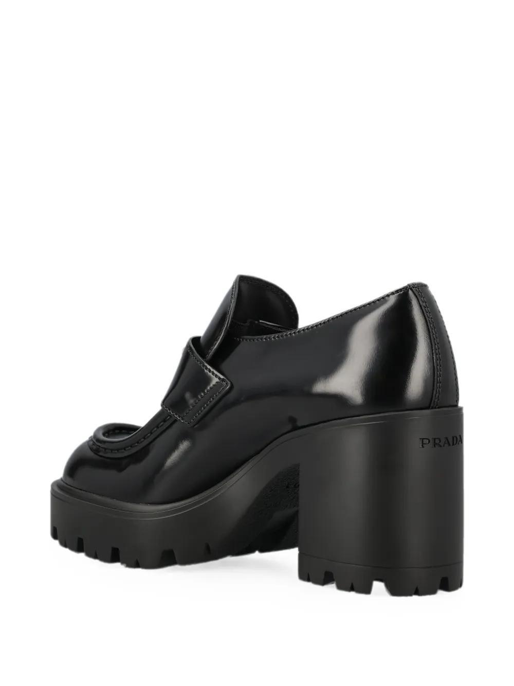 Prada triangle-logo leather ankle boots Zwart