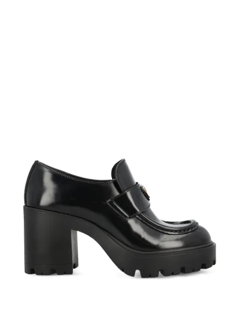 Prada triangle-logo leather ankle boots