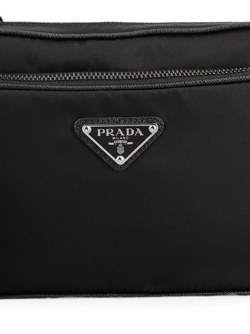 Prada Re-Nylon schoudertas met logoplakkaat Zwart