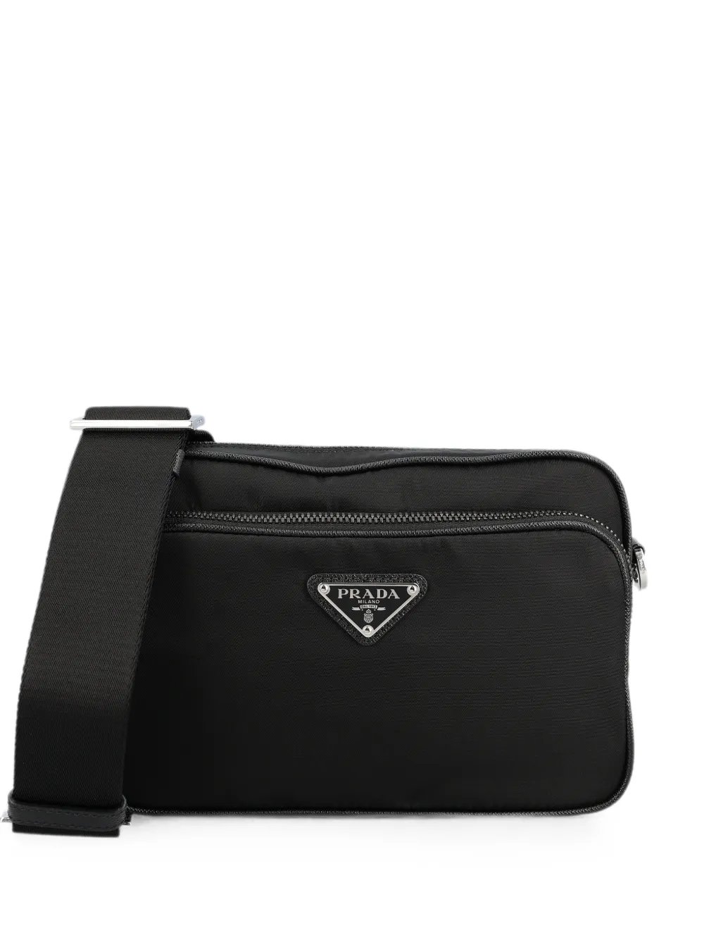 Prada Re-Nylon logo-plaque shoulder bag - Schwarz