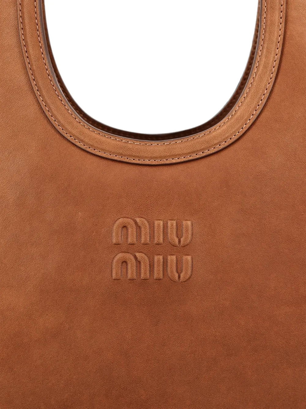 Miu Schoudertas met logo-reliëf Bruin
