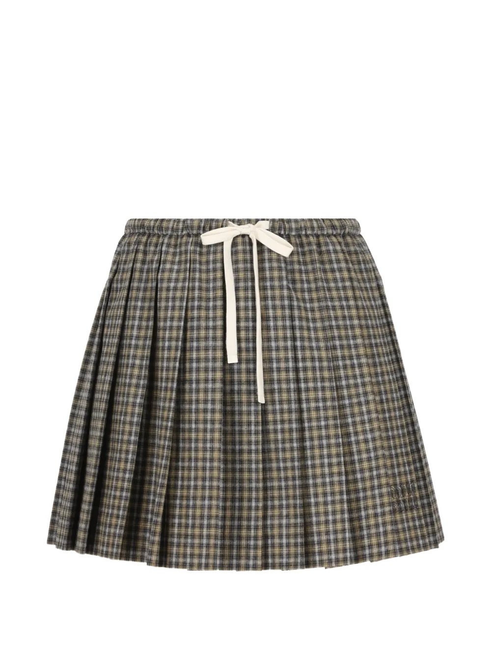 Miu Miu check pleated mini skirt - Toni neutri