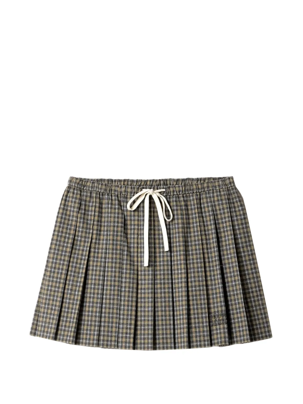 Miu Miu check pleated mini skirt - Toni neutri