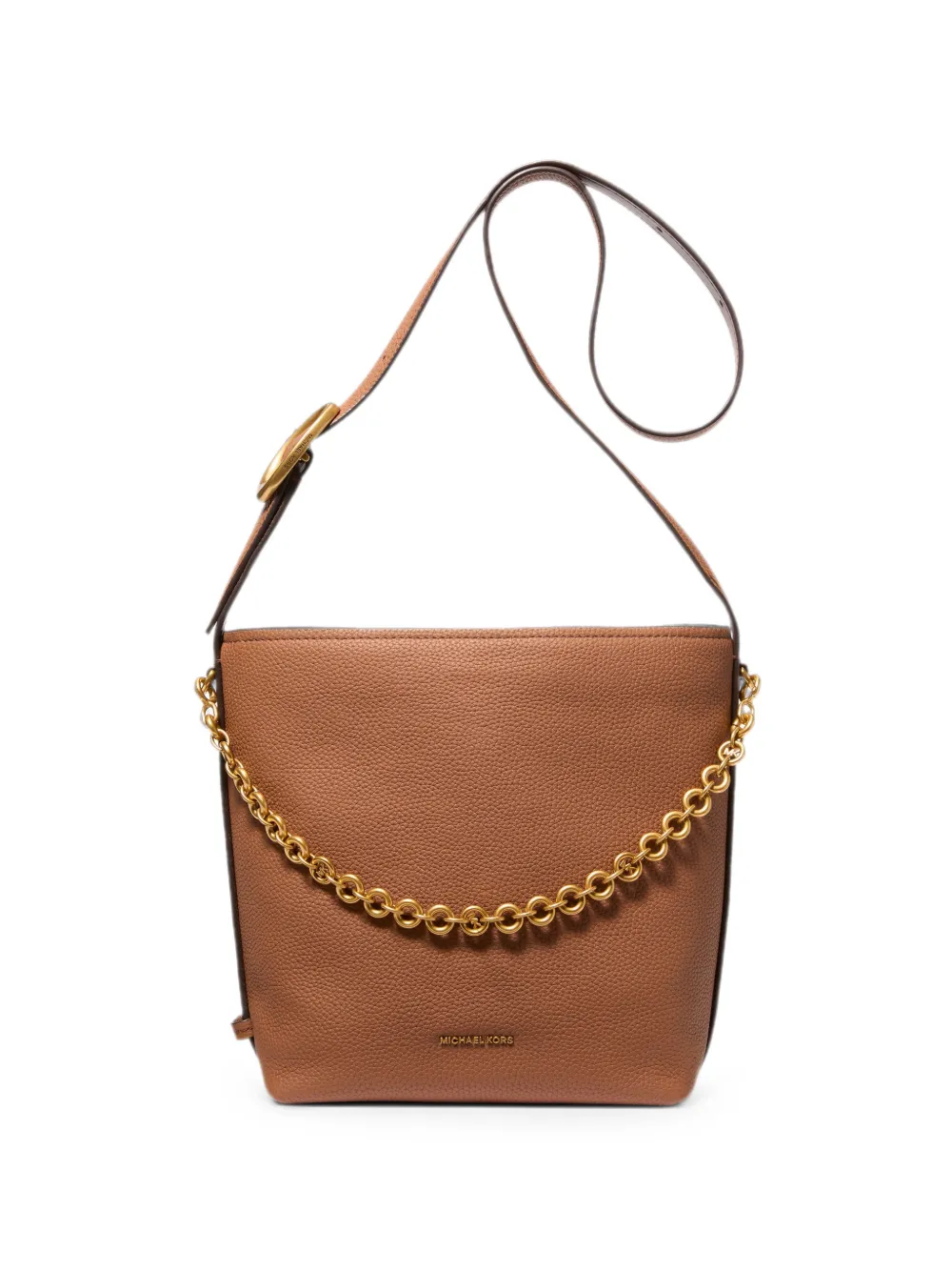Michael Kors Nolita kleine bucket-shopper van bewerkt leer Bruin