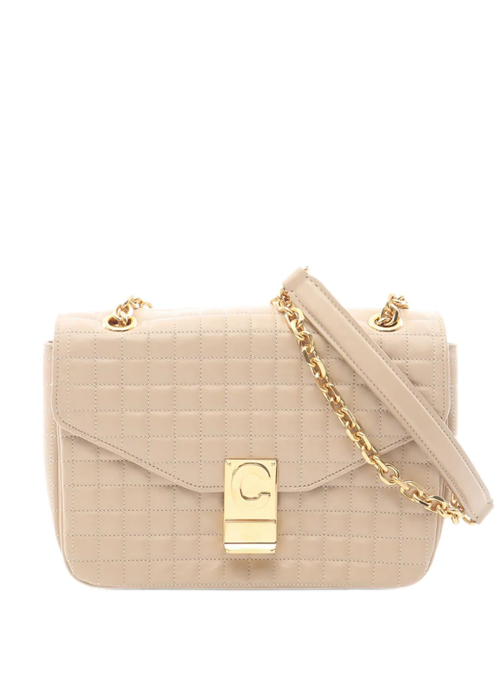 Celine Pre-Owned 2000-2026 Medium Quilted C crossbody bag - Neutrals