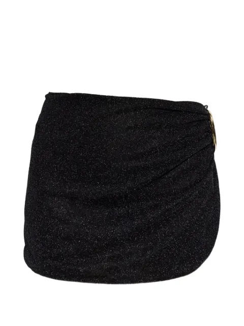 Oséree metallic-effect ruched mini skirt