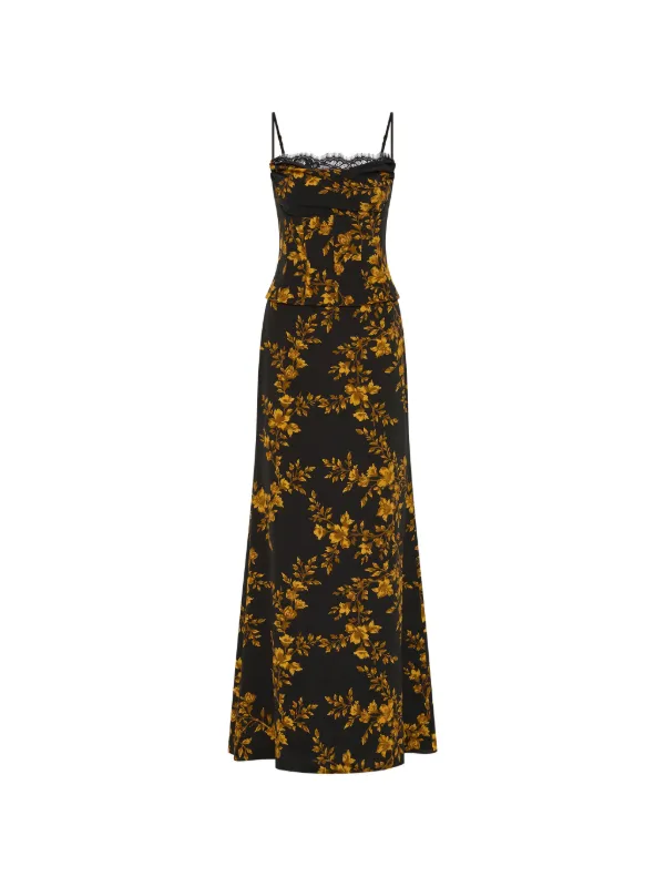 Rebecca Vallance Gilded Floral Maxi Dress | Black