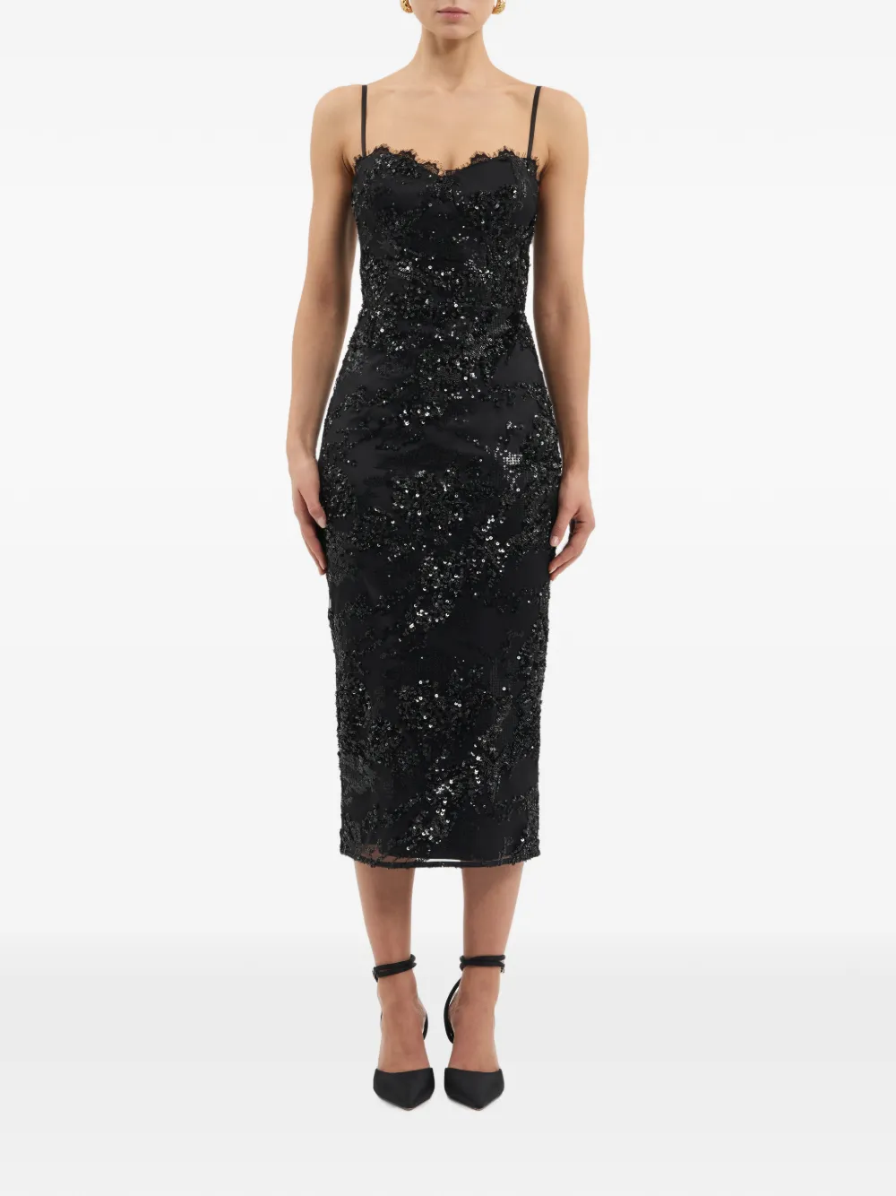 Rebecca Vallance Beau midi-jurk Zwart