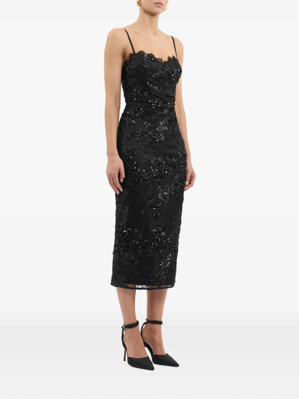 Rebecca Vallance Beau midi-jurk Zwart