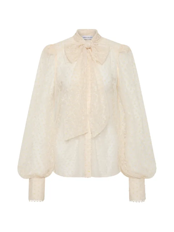 Rebecca Vallance Delphina Blouse in Neutrals