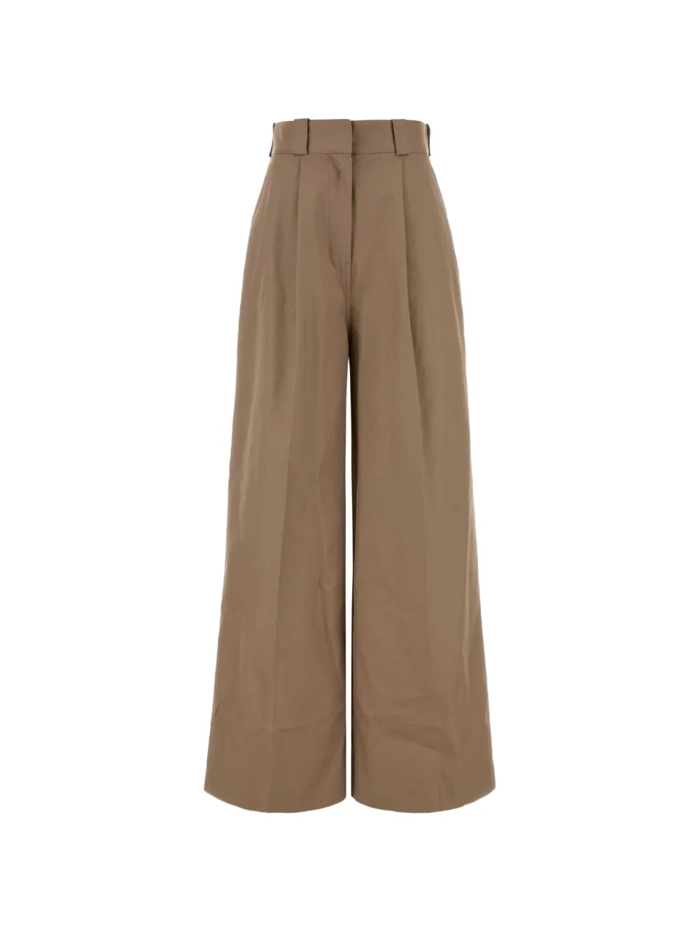 Balenciaga high-waist twill wide-leg trousers - Marrone