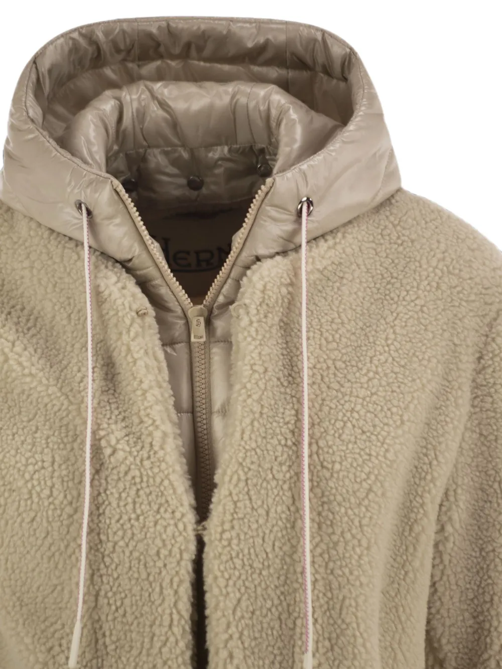 Herno Jack met capuchon en teddy-effect Beige