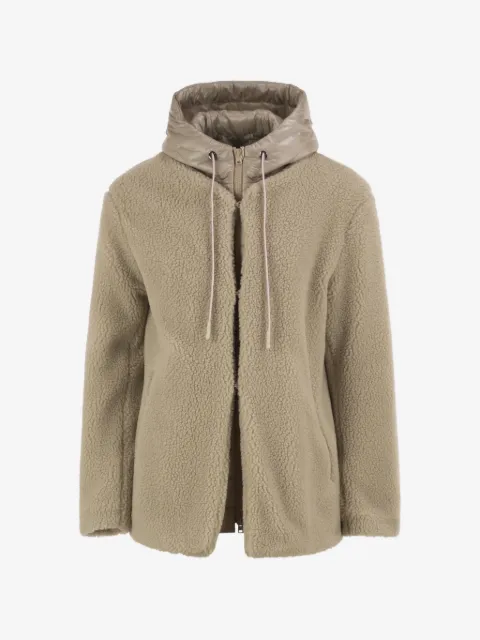 Herno hooded teddy-effect jacket