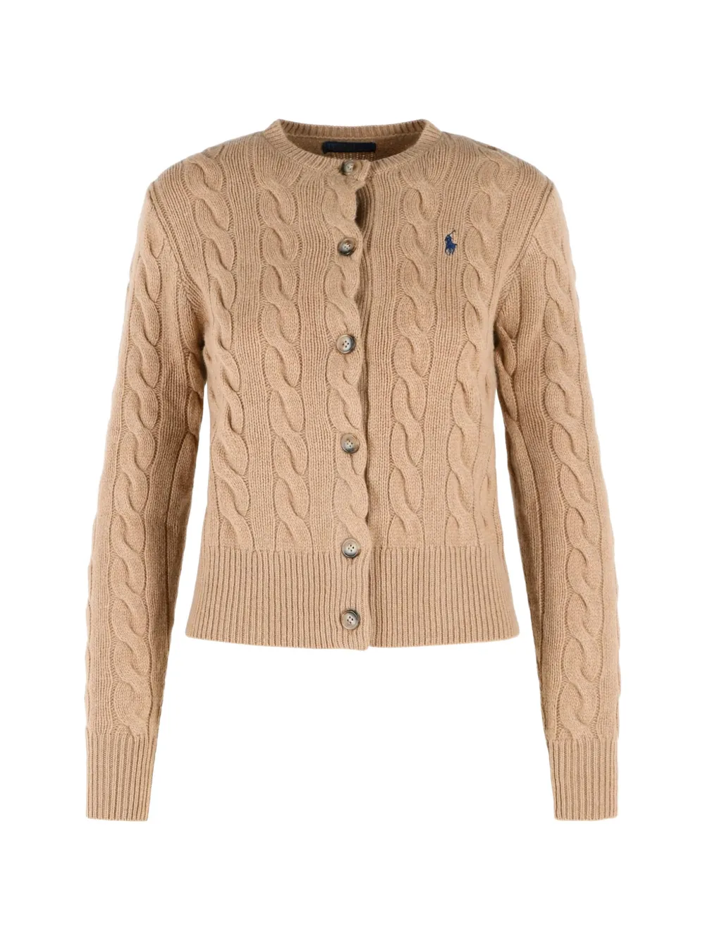 Polo Ralph Lauren cable-knit Pony-logo cardigan - Toni neutri