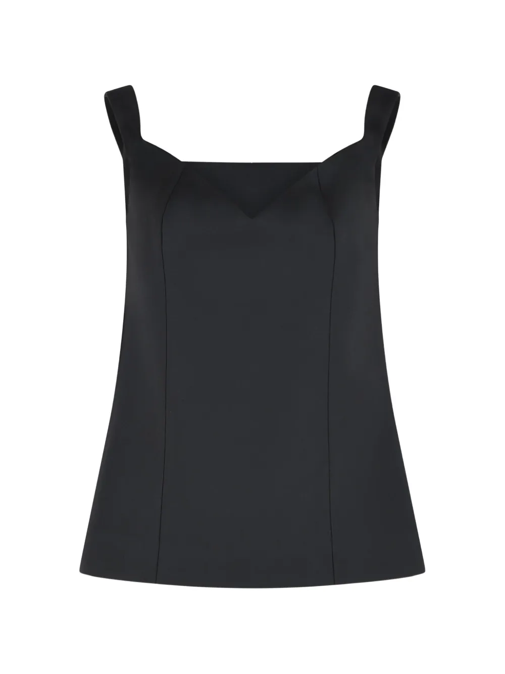 Róhe V-neck side-slit top - Schwarz