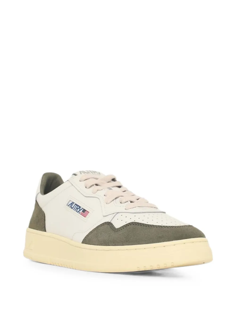 Autry Medalist calf suede-panelled sneakers Beige