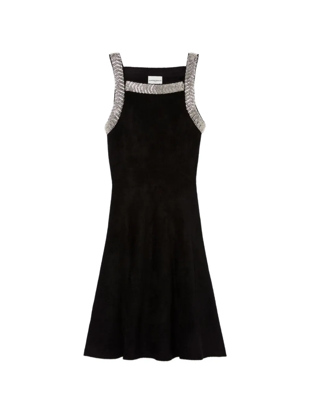 Claudie Pierlot Gestricktes Kleid mit Perlen - Schwarz