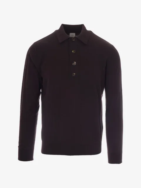 Eleventy long-sleeve polo shirt