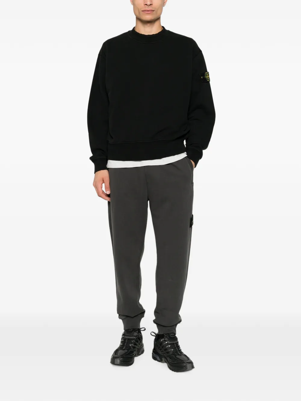 Stone Island 6200012 geborstelde katoenen joggingbroek Grijs