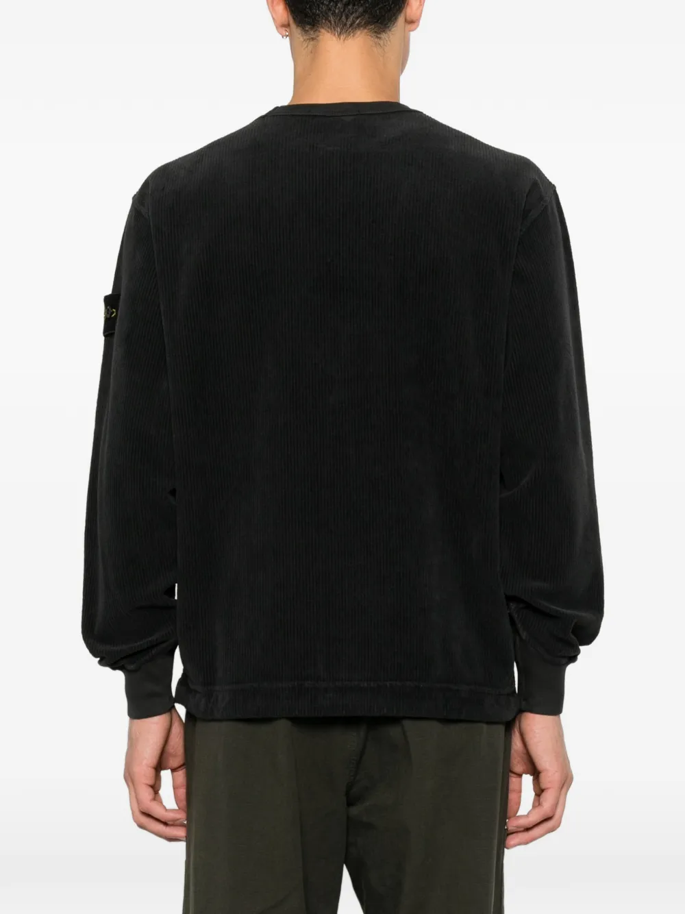 Stone Island 6100030 comfort-fit sweater van ribfluwelen jersey Grijs