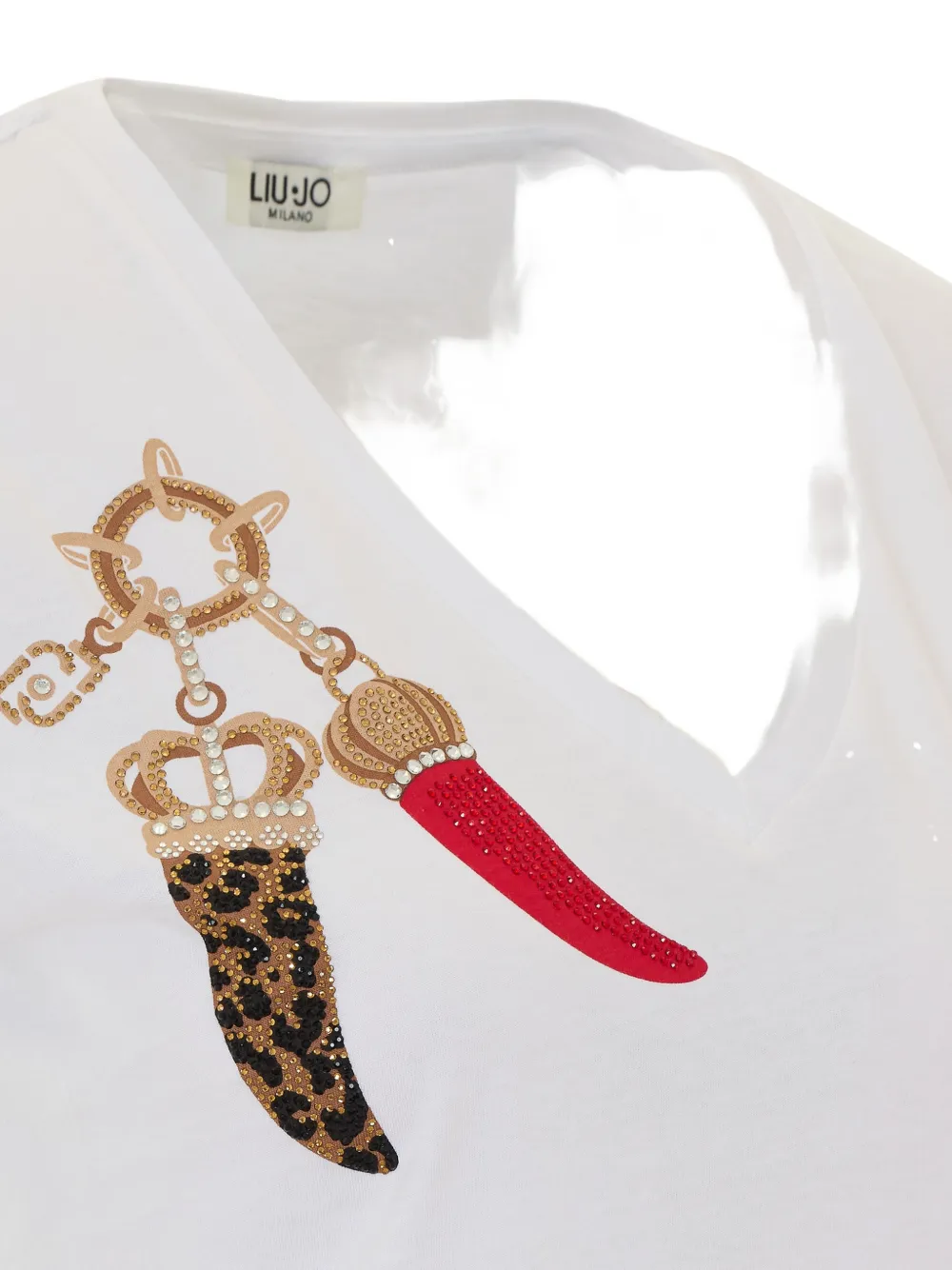 LIU JO T-shirt met V-hals Wit