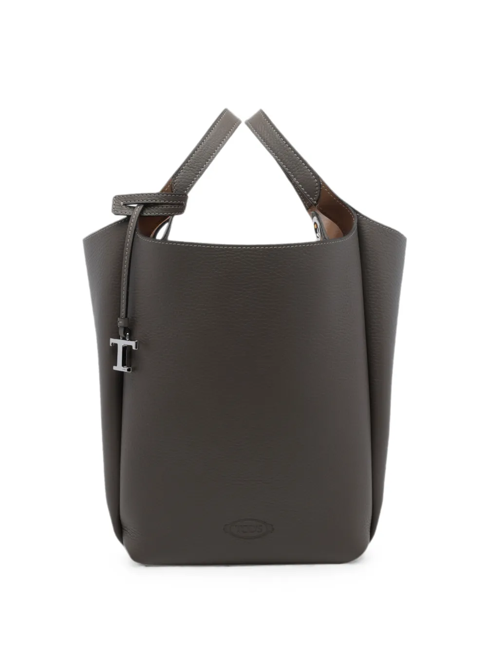 Tod's leather logo-charm bucket bag - Grau