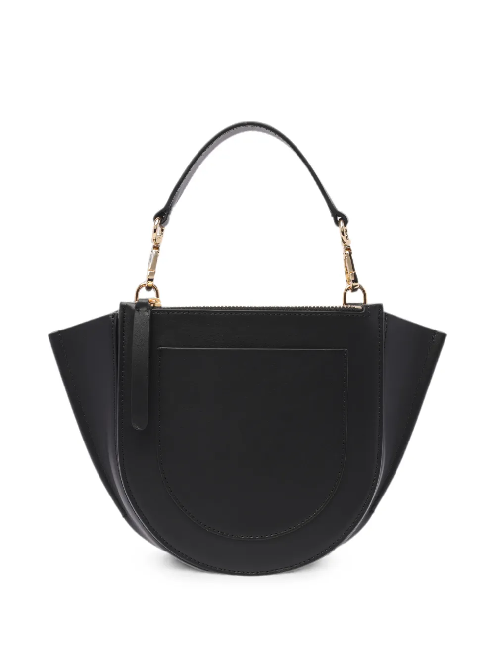 Wandler Hortensia leren mini-clutch Zwart
