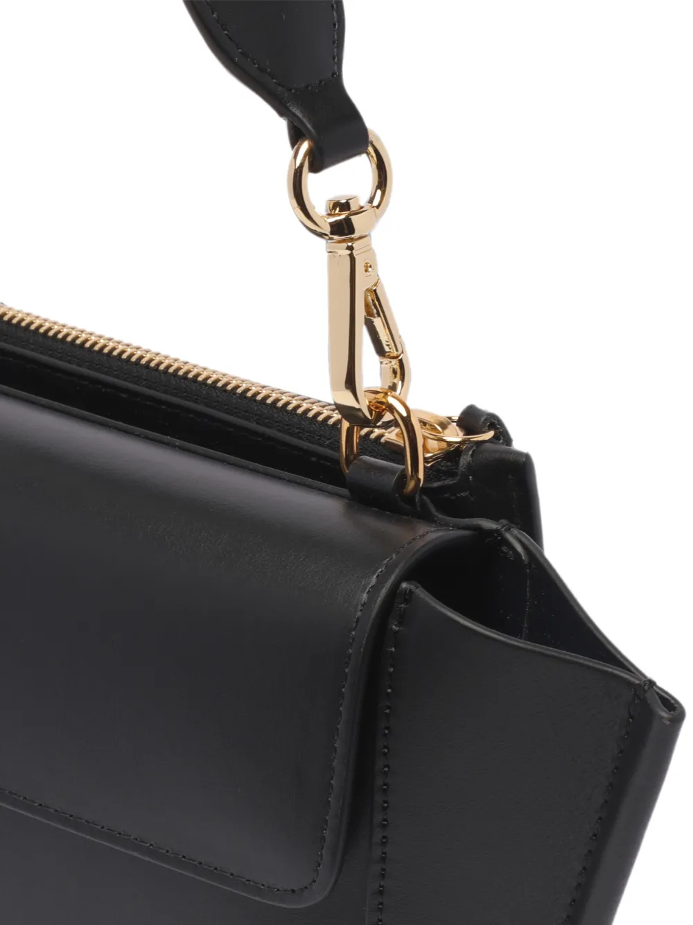 Wandler Hortensia leren mini-clutch Zwart