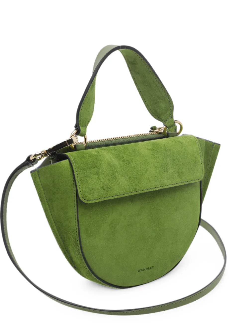 Wandler Hortensia suede clutch bag - Verde