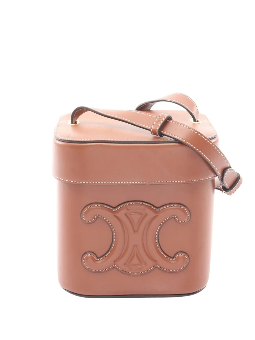 Celine Pre-Owned 2000-2026 Medium Calfskin Cuir Triomphe Box Bag crossbody bag - Brown