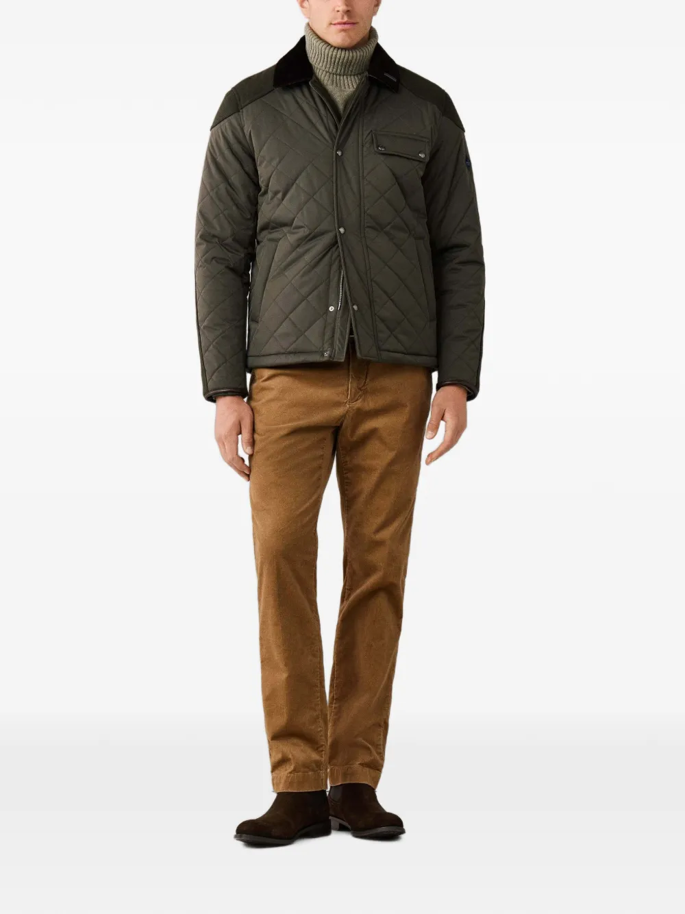 Hackett London Kinloch Hybrid gewatteerd jack Groen